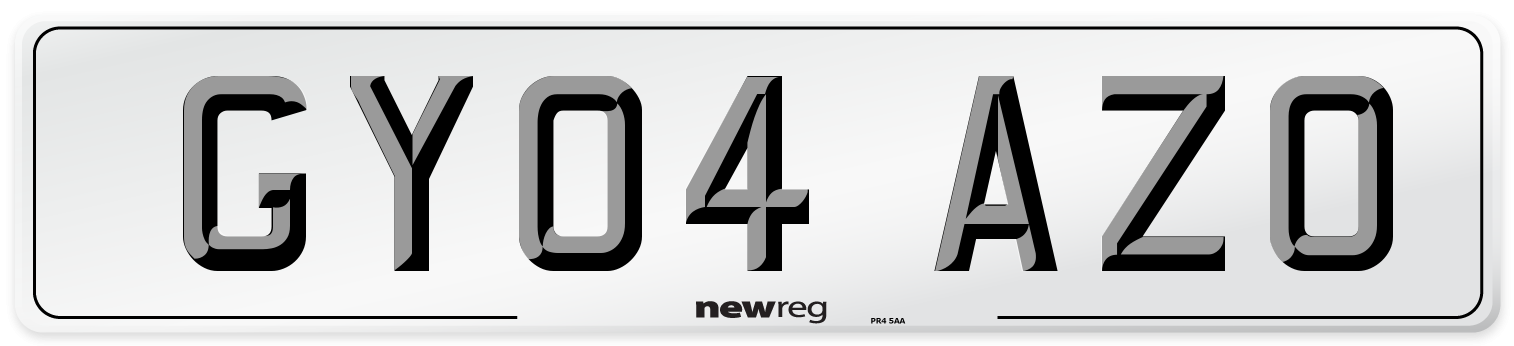 GY04 AZO Number Plate from New Reg